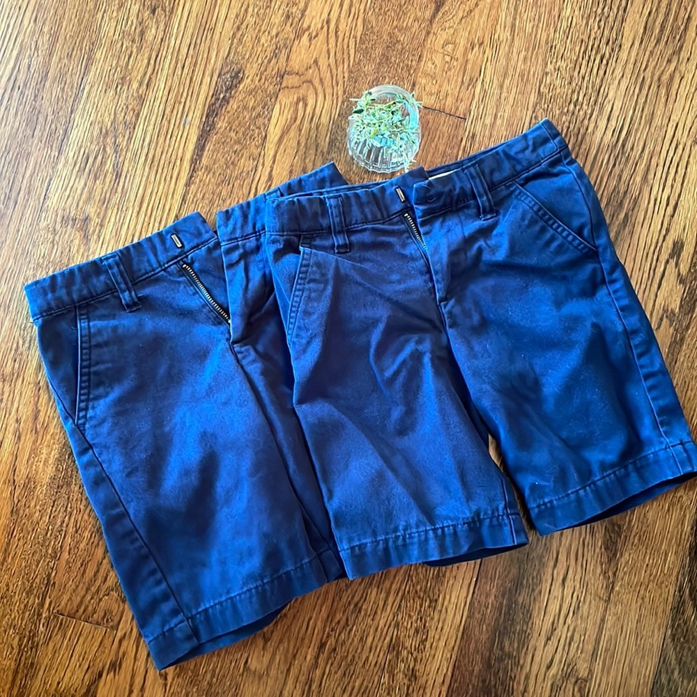 Boys size 5 navy blue uniform shorts - 2 pairs
